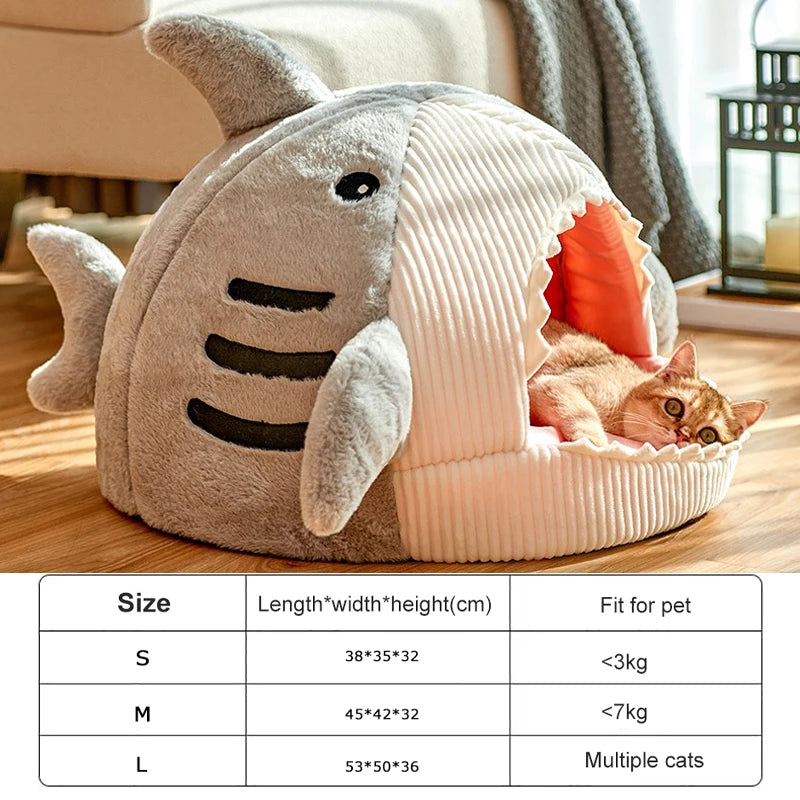 Enclosed Warm Cat Bed For Portable Pet Beds Sweet Kittens Basket Cushion Cat Pillow Mat Tent Puppy Nest Cave Cats House Goods