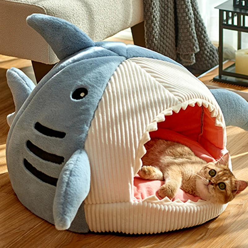 Enclosed Warm Cat Bed For Portable Pet Beds Sweet Kittens Basket Cushion Cat Pillow Mat Tent Puppy Nest Cave Cats House Goods