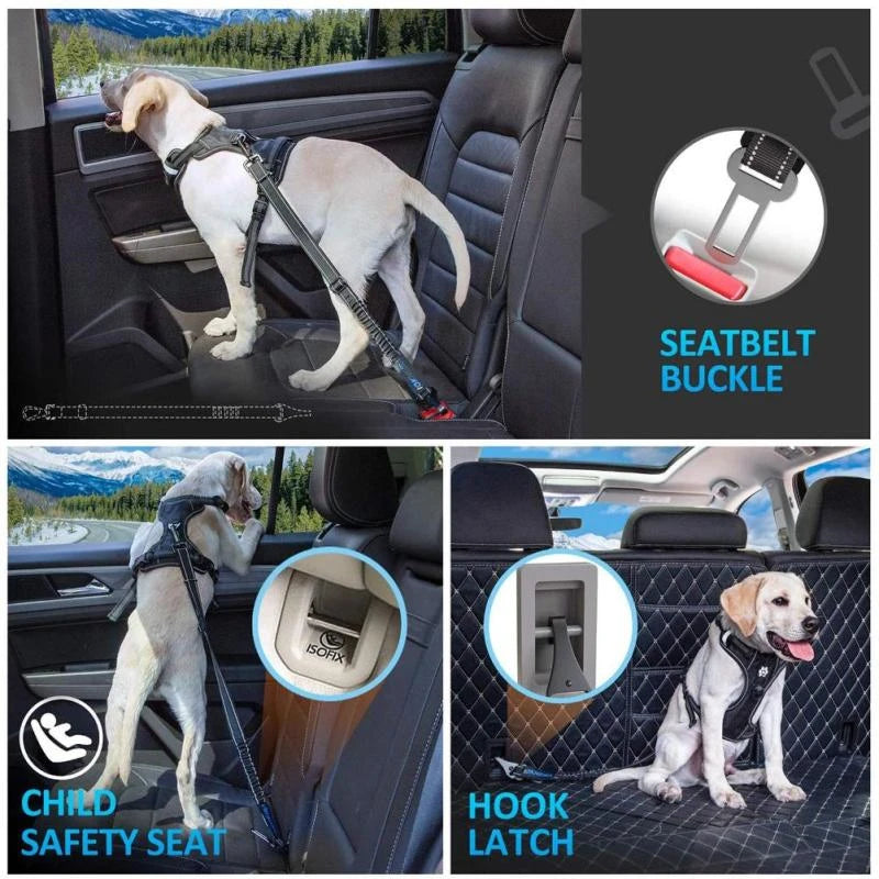 Adjustable Pet Dog Car Seat Belt  Safety Leash Vehicle Belts Reflective Nylon Rope Harness Dog Accessories for Small Large Dogs