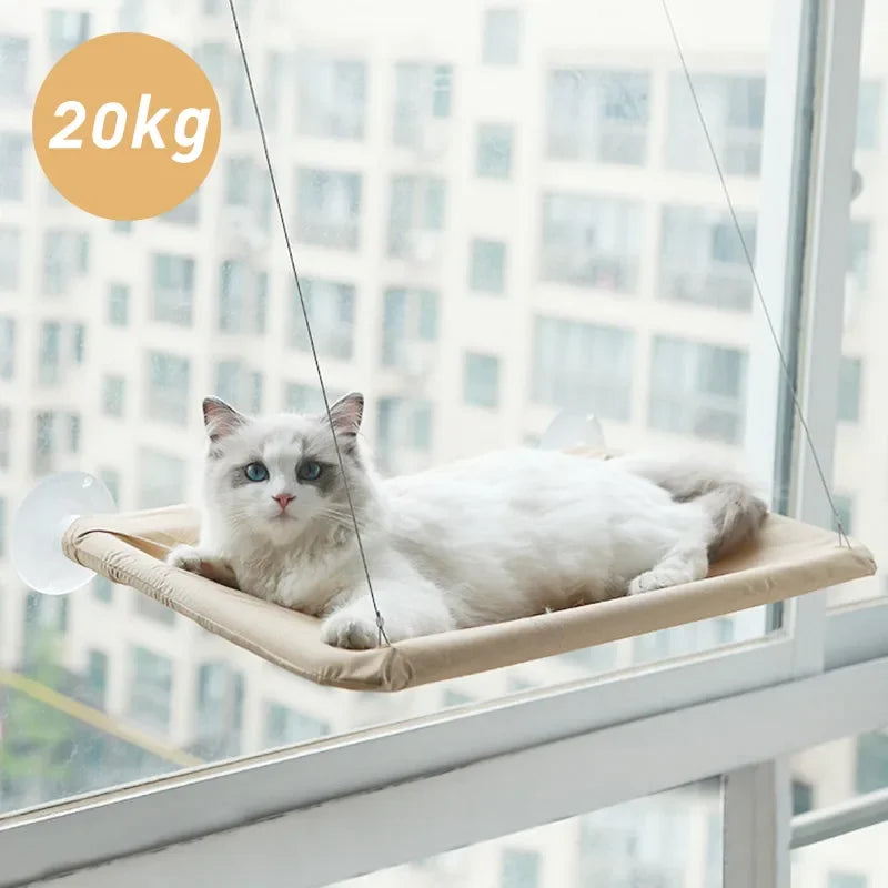 20KG Pet Cat Hammock Hanging Cat Bed Bearing Comfortable Cat Sunny Window Seat Mount Kitten Climbing Frame Pet Accessories