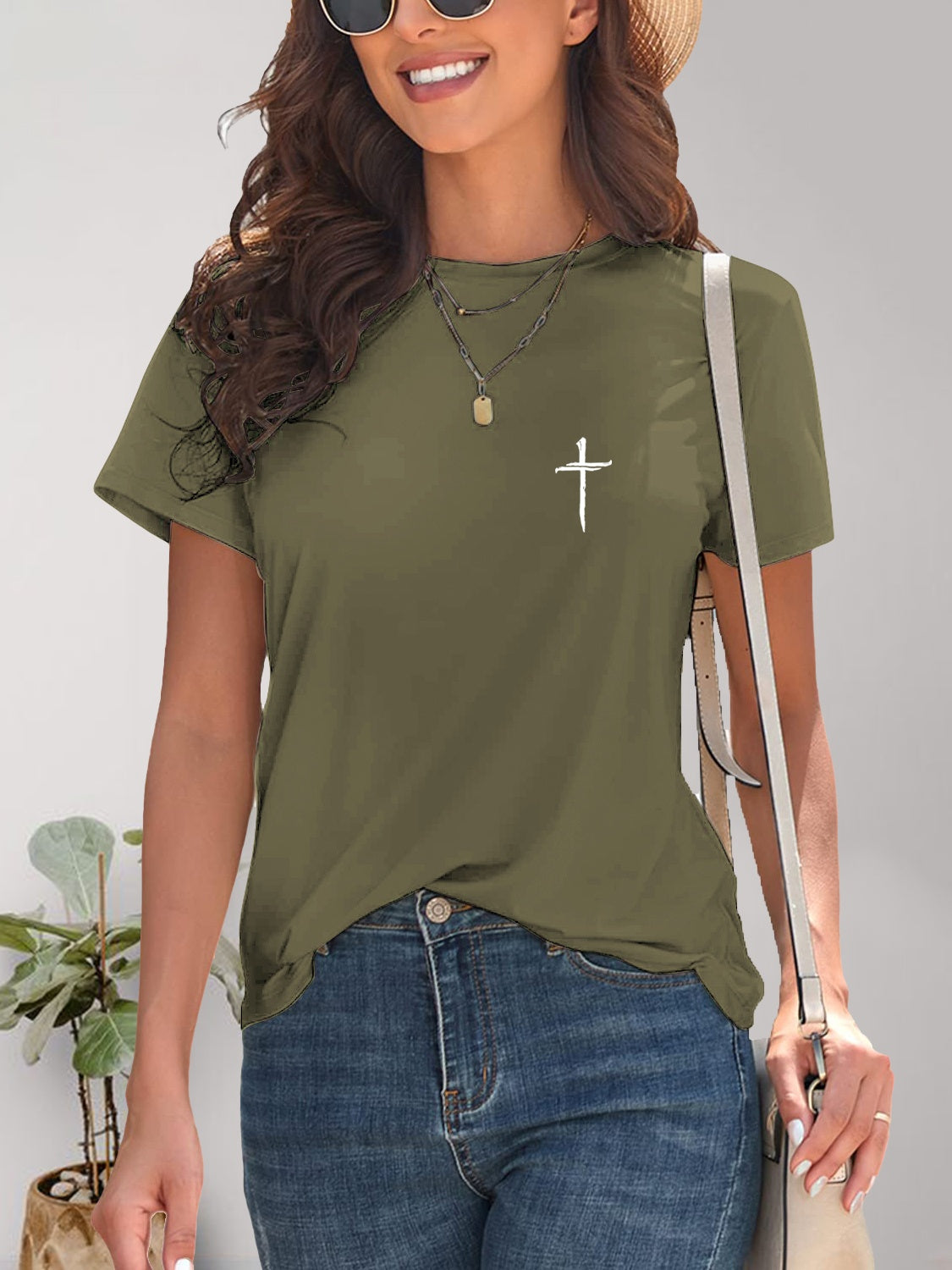 Cross Graphic Round Neck T-Shirt