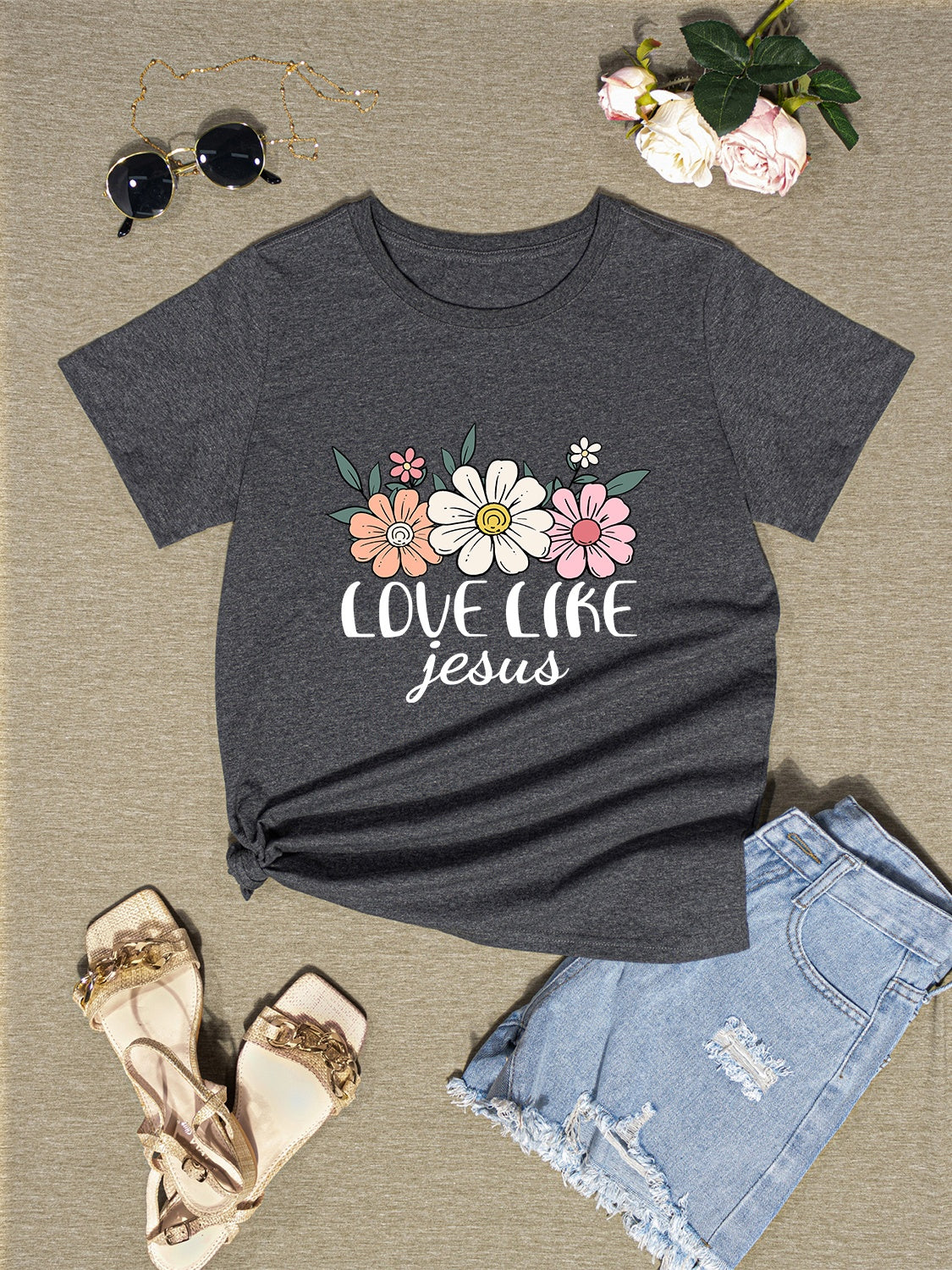 LOVE LIKE JESUS Round Neck T-Shirt