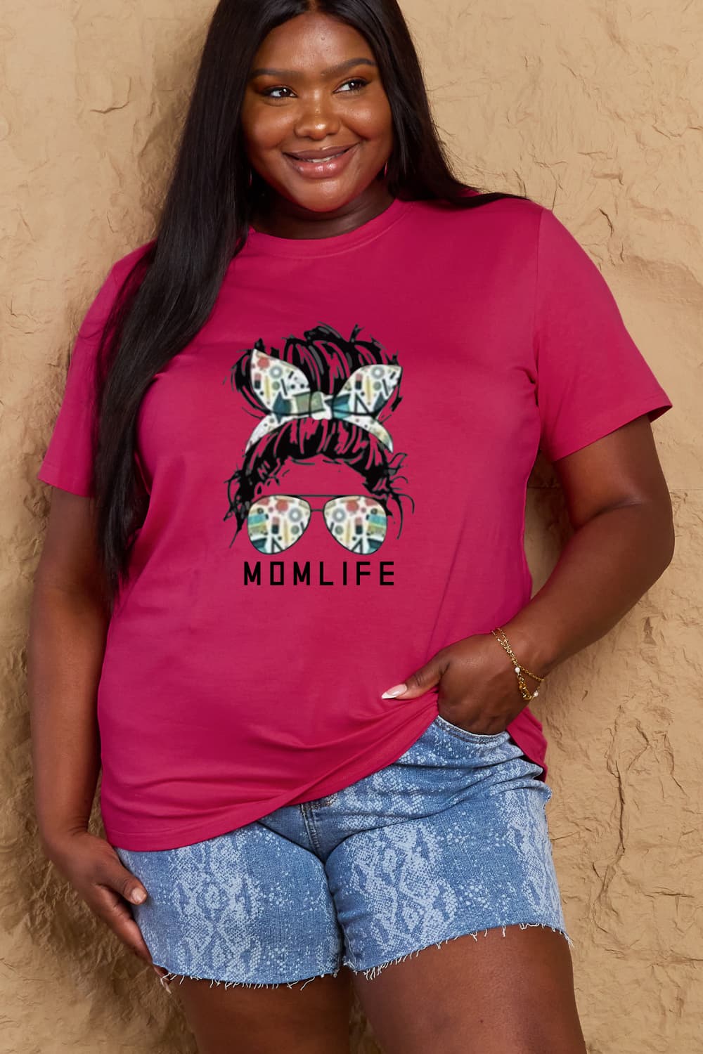 Simply Love Full Size MOM LIFE Graphic Cotton Tee