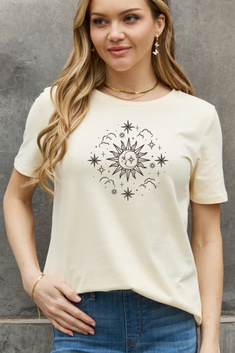 Simply Love Celestial Graphic Short Sleeve Cotton Tee