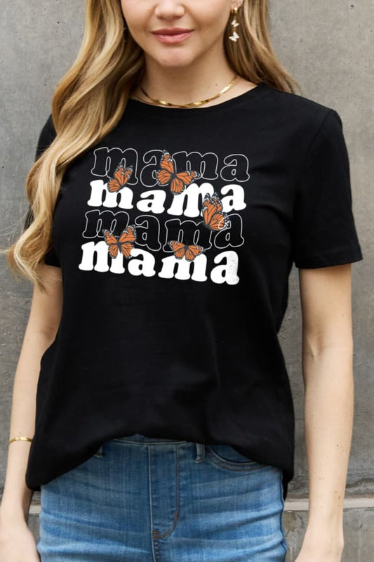 Simply Love MAMA Butterfly Graphic Cotton T-Shirt