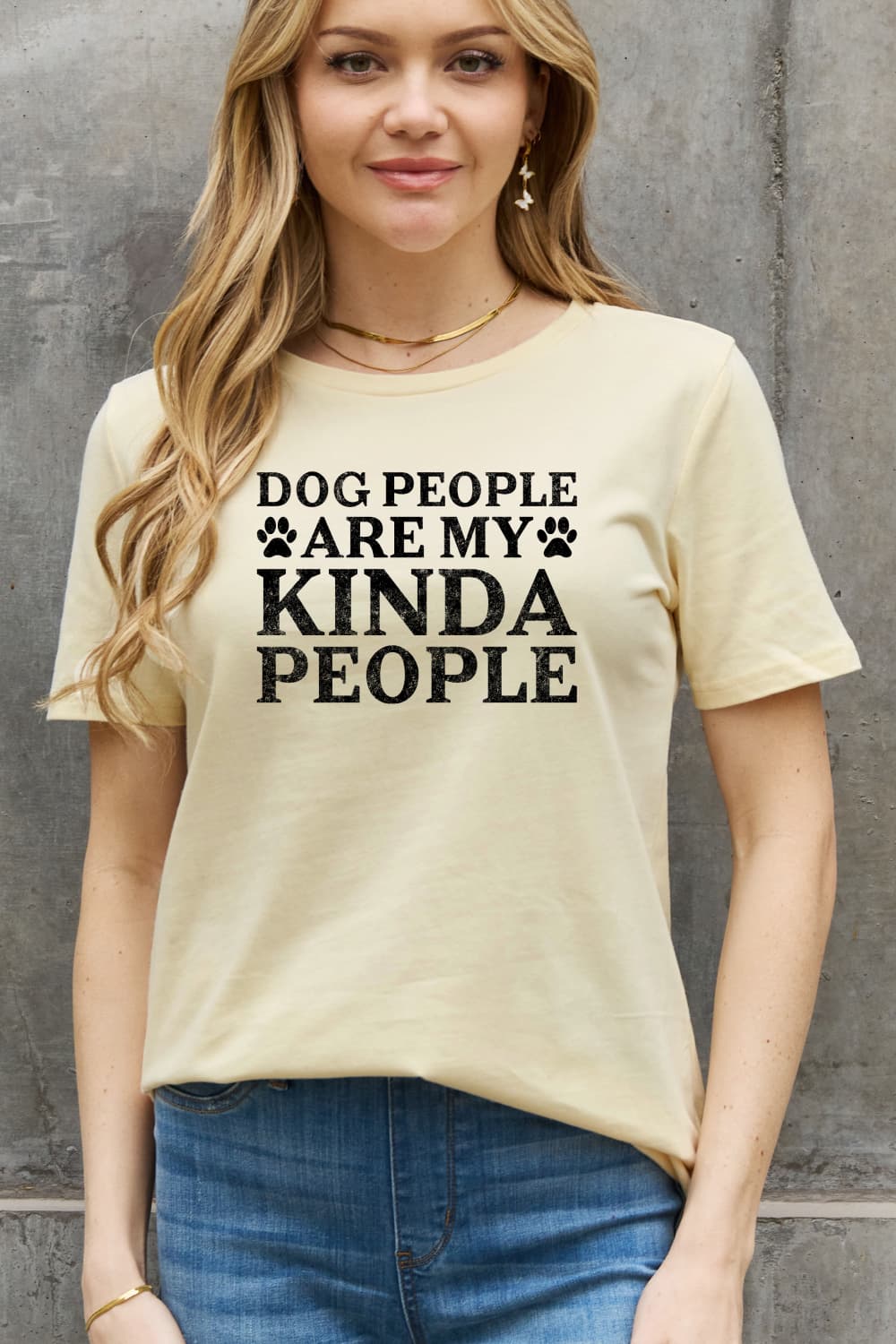 Simply Love Full Size DOG PEOPLE ARE MY KINDA PEOPLE Graphic Cotton Tee