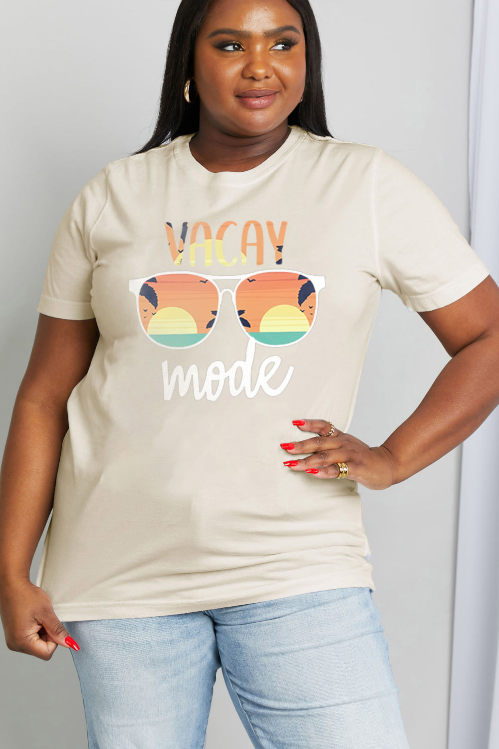 Simply Love Full Size VACAY MODE Graphic Cotton Tee