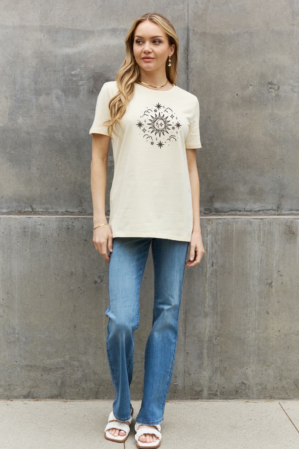 Simply Love Celestial Graphic Short Sleeve Cotton Tee