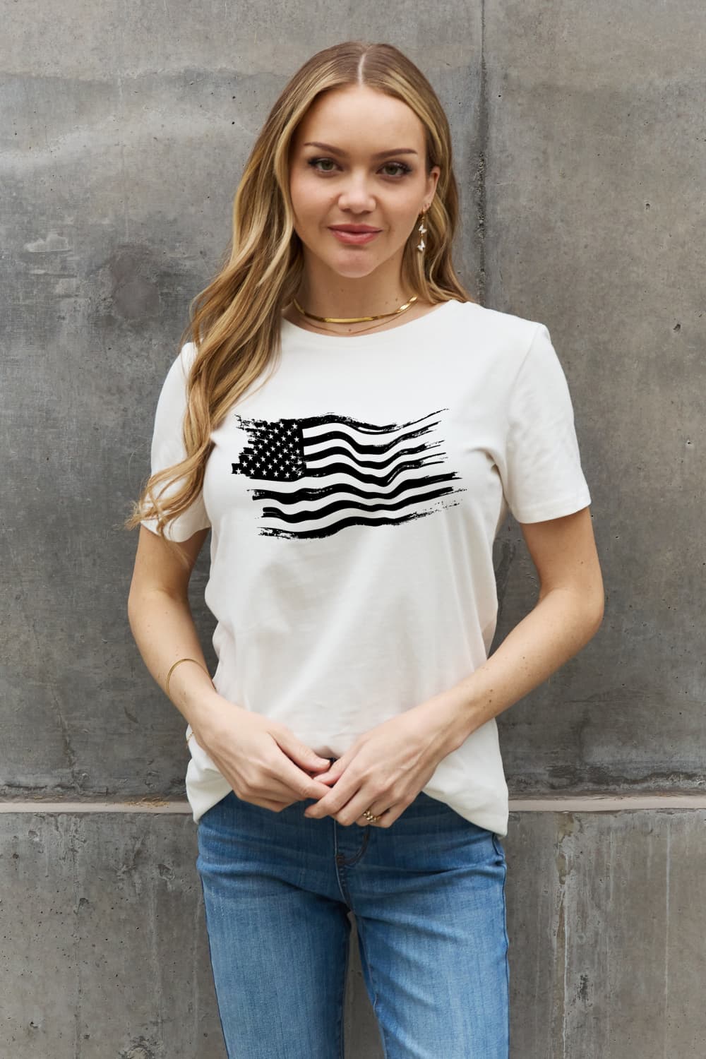 Simply Love US Flag Graphic Cotton Tee