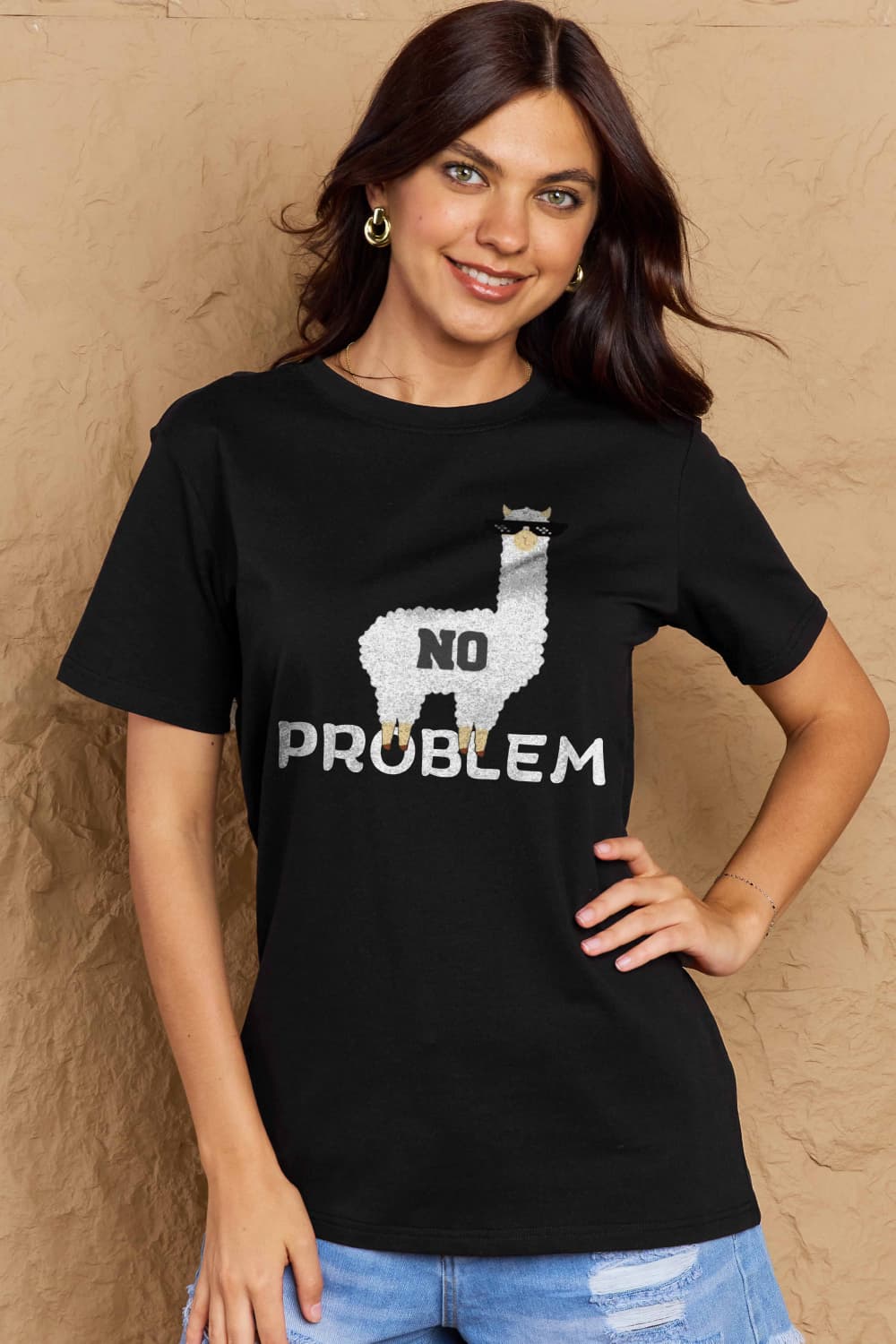 Simply Love Full Size NO PROBLEM Graphic Cotton Tee