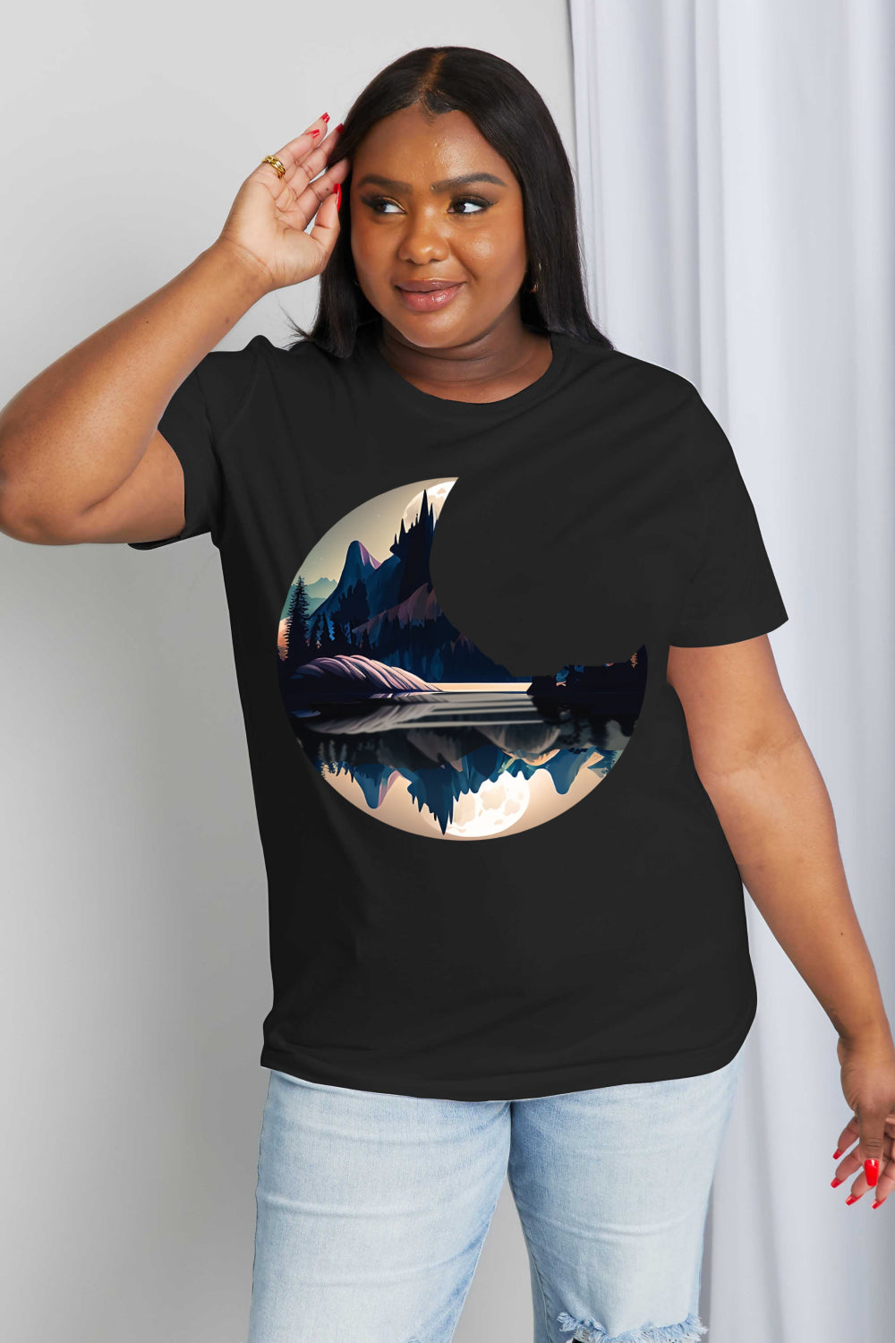 Simply Love Full Size Moon Graphic Cotton Tee